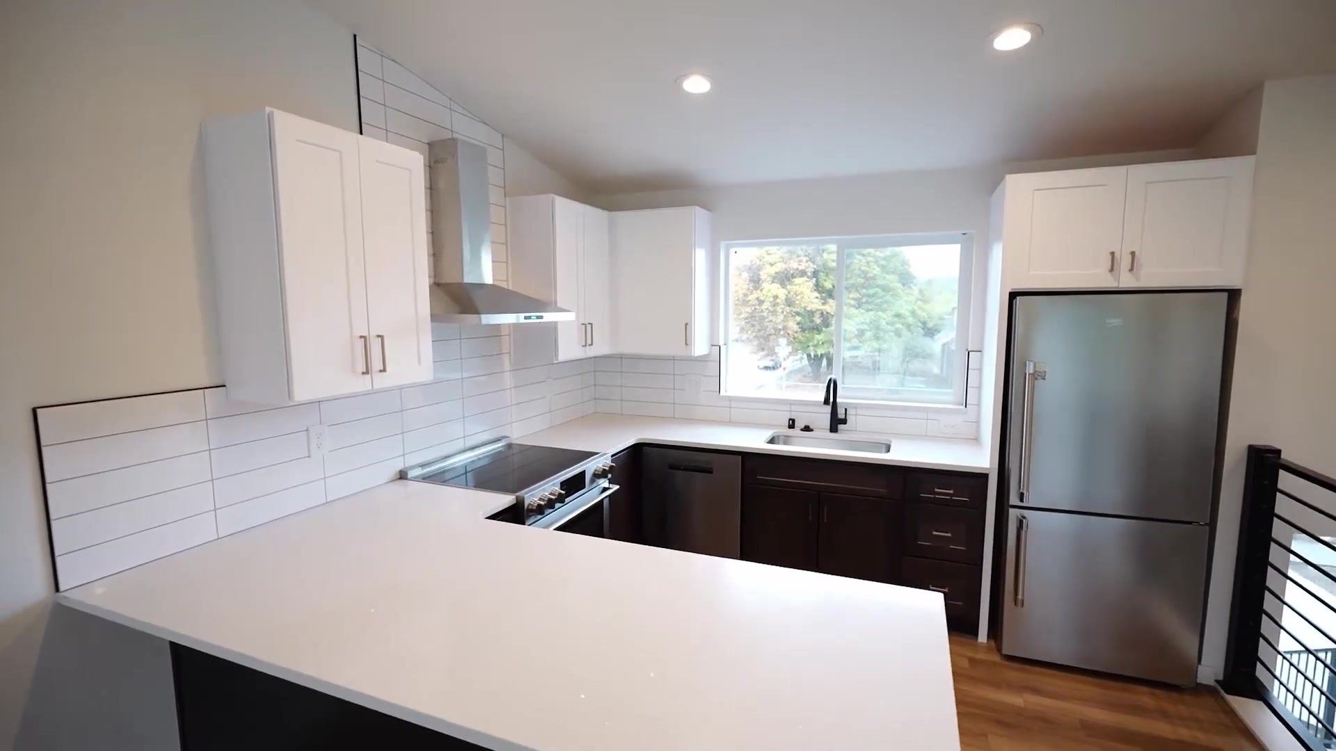 Completed kitchen with stone benchtops